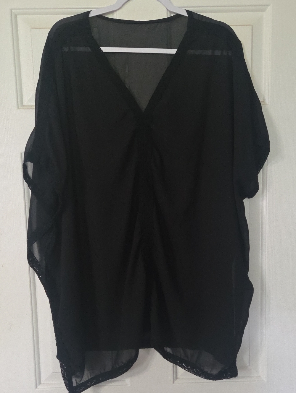 Sheer Black V-Neck Cover-Up